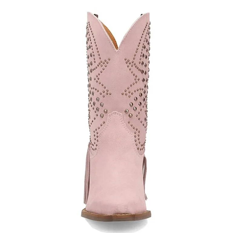 Dingo Womens Star Power Suede Leather Bootie Stacked Heel Cowboy Boots