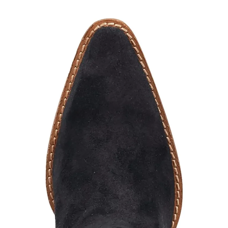 Dingo Womens Star Power Suede Leather Bootie Stacked Heel Cowboy Boots