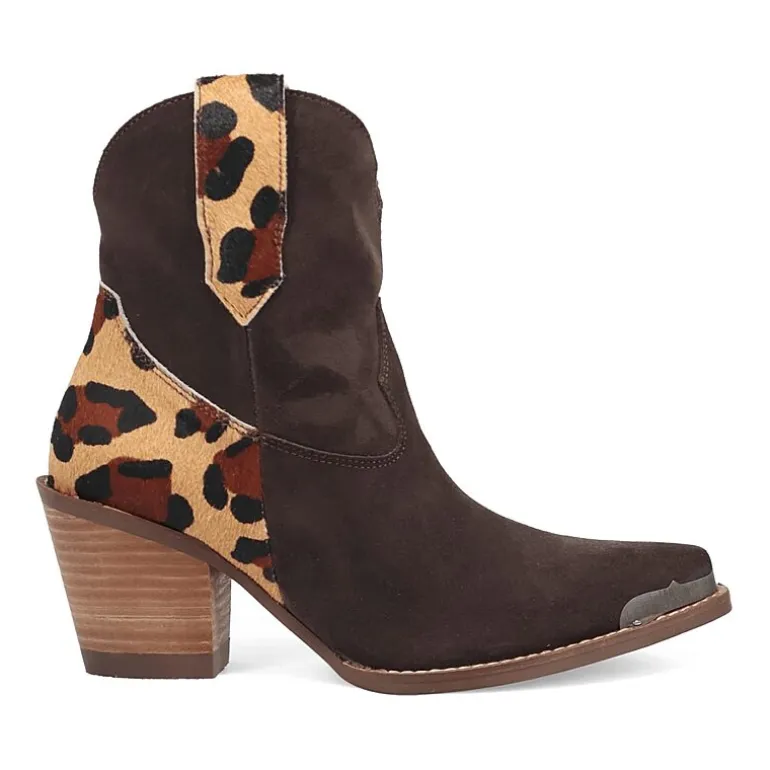Dingo Womens Texas Charm Suede Leather Bootie Block Heel Cowboy Boots