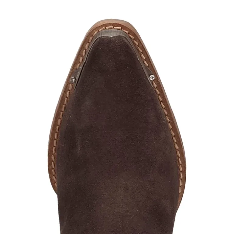 Dingo Womens Texas Charm Suede Leather Bootie Block Heel Cowboy Boots