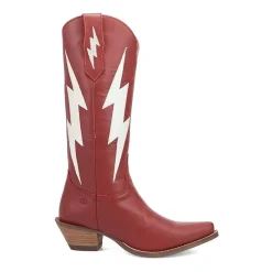 Dingo Womens Thunderbolt Leather Boot Block Heel Cowboy Boots
