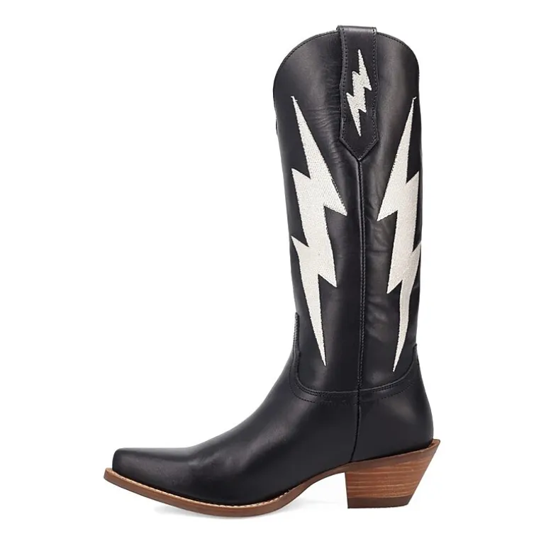 Dingo Womens Thunderbolt Leather Boot Block Heel Cowboy Boots