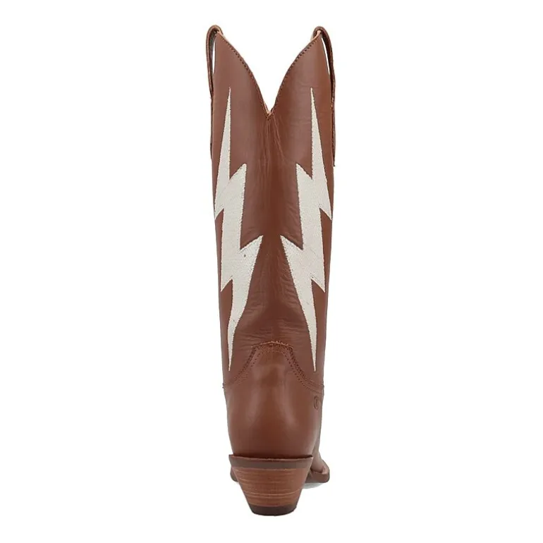 Dingo Womens Thunderbolt Leather Boot Block Heel Cowboy Boots