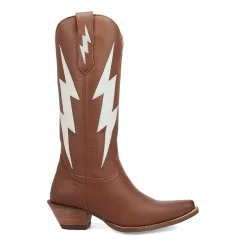Dingo Womens Thunderbolt Leather Boot Block Heel Cowboy Boots