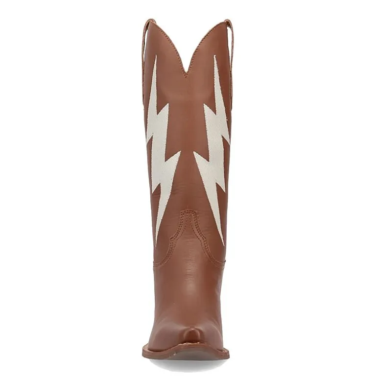 Dingo Womens Thunderbolt Leather Boot Block Heel Cowboy Boots