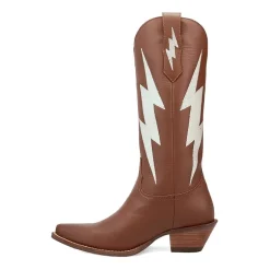 Dingo Womens Thunderbolt Leather Boot Block Heel Cowboy Boots