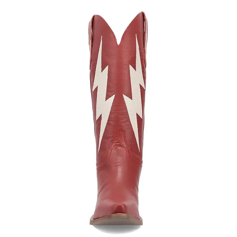 Dingo Womens Thunderbolt Leather Boot Block Heel Cowboy Boots