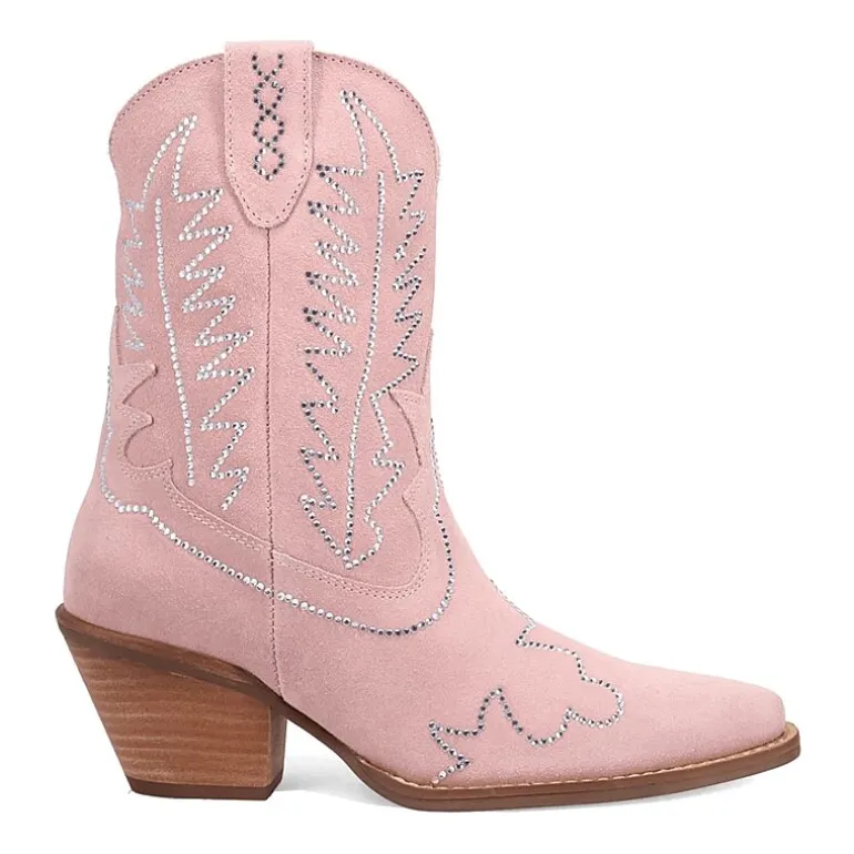 Dingo Womens Tiny Pony Suede Leather Bootie Block Heel Cowboy Boots
