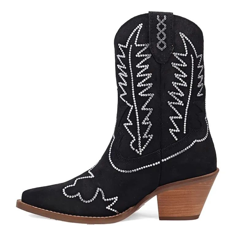 Dingo Womens Tiny Pony Suede Leather Bootie Block Heel Cowboy Boots