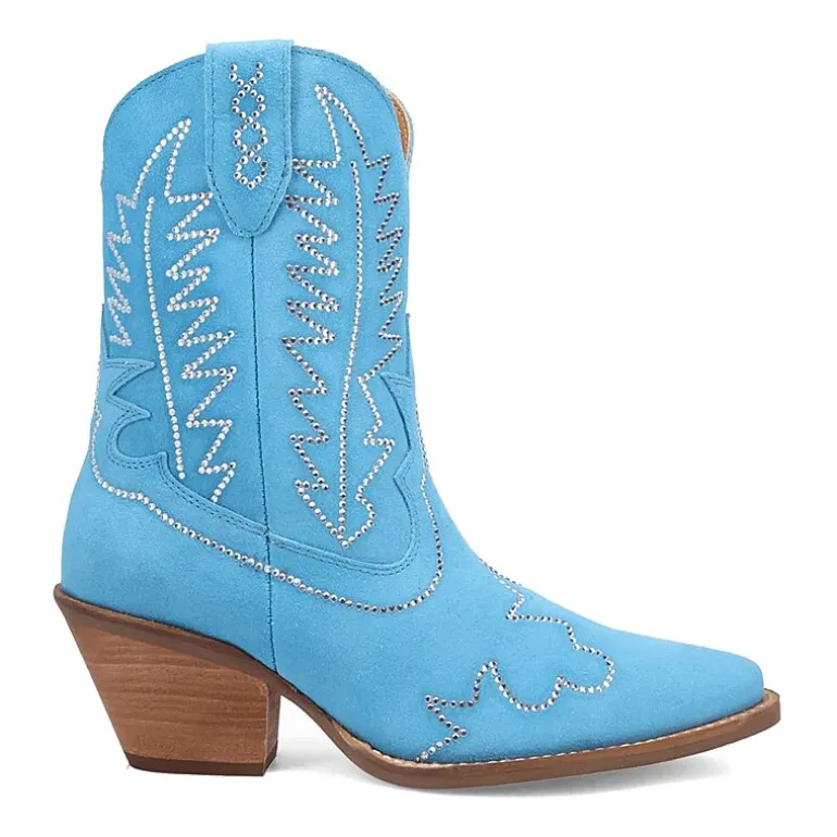 Dingo Womens Tiny Pony Suede Leather Bootie Block Heel Cowboy Boots