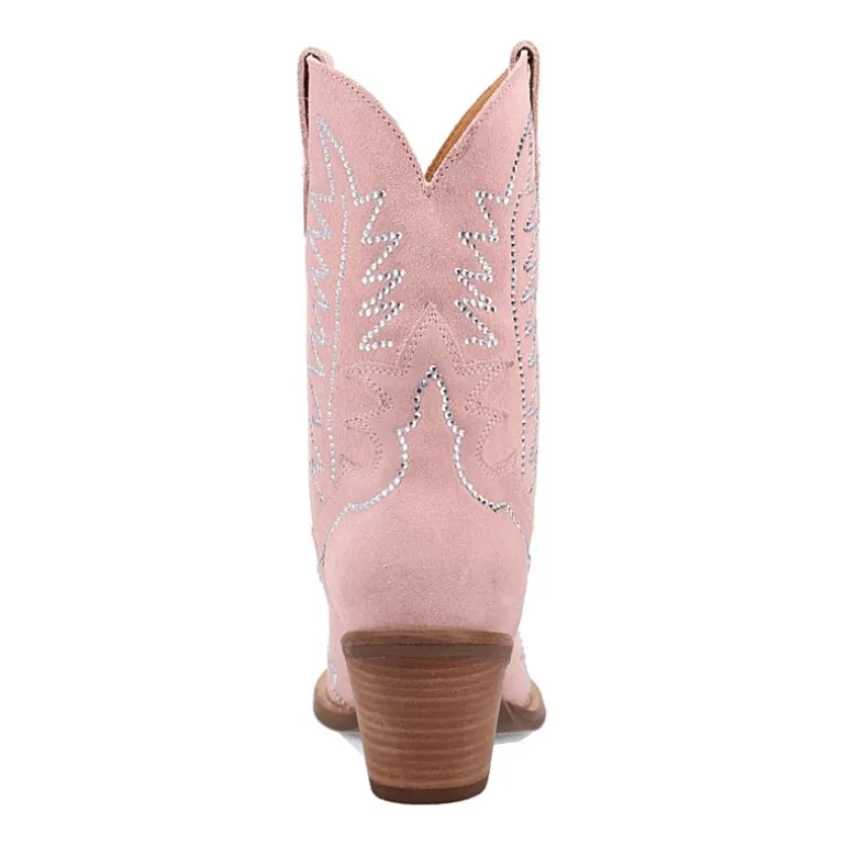 Dingo Womens Tiny Pony Suede Leather Bootie Block Heel Cowboy Boots