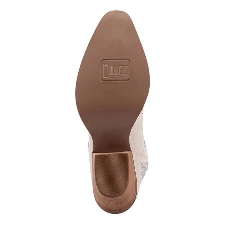 Dingo Womens Tiny Pony Suede Leather Bootie Block Heel Cowboy Boots