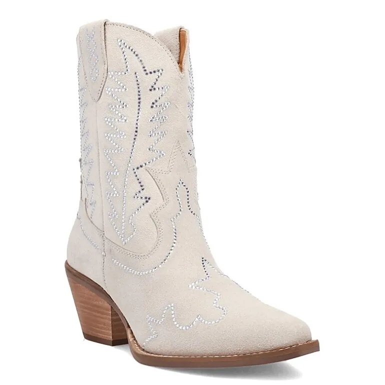 Dingo Womens Tiny Pony Suede Leather Bootie Block Heel Cowboy Boots