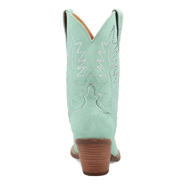 Dingo Womens Tiny Pony Suede Leather Bootie Block Heel Cowboy Boots
