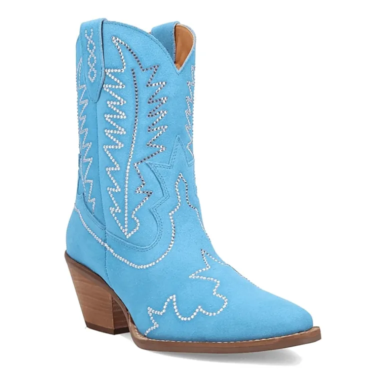 Dingo Womens Tiny Pony Suede Leather Bootie Block Heel Cowboy Boots