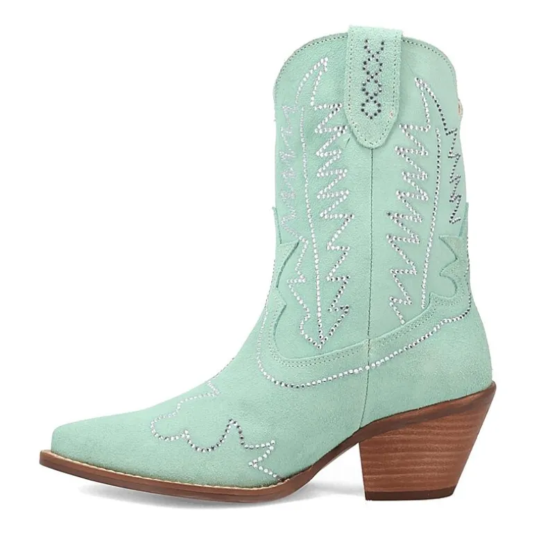 Dingo Womens Tiny Pony Suede Leather Bootie Block Heel Cowboy Boots