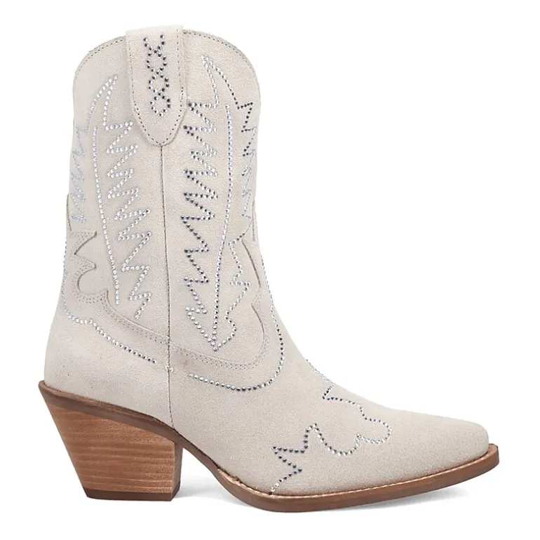 Dingo Womens Tiny Pony Suede Leather Bootie Block Heel Cowboy Boots