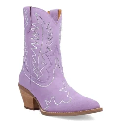 Dingo Womens Tiny Pony Suede Leather Bootie Block Heel Cowboy Boots