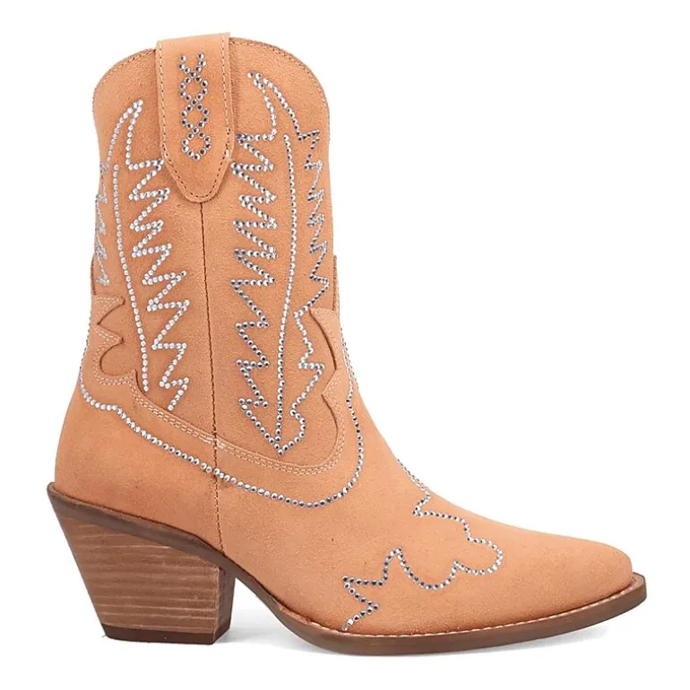 Dingo Womens Tiny Pony Suede Leather Bootie Block Heel Cowboy Boots