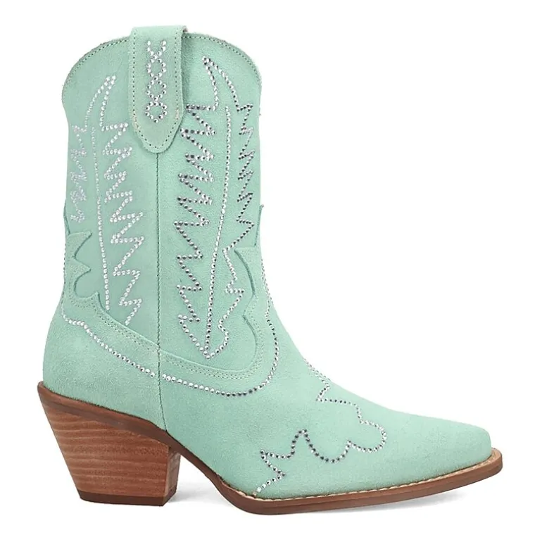 Dingo Womens Tiny Pony Suede Leather Bootie Block Heel Cowboy Boots