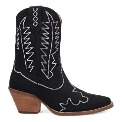 Dingo Womens Tiny Pony Suede Leather Bootie Block Heel Cowboy Boots