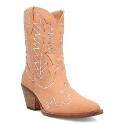 Dingo Womens Tiny Pony Suede Leather Bootie Block Heel Cowboy Boots