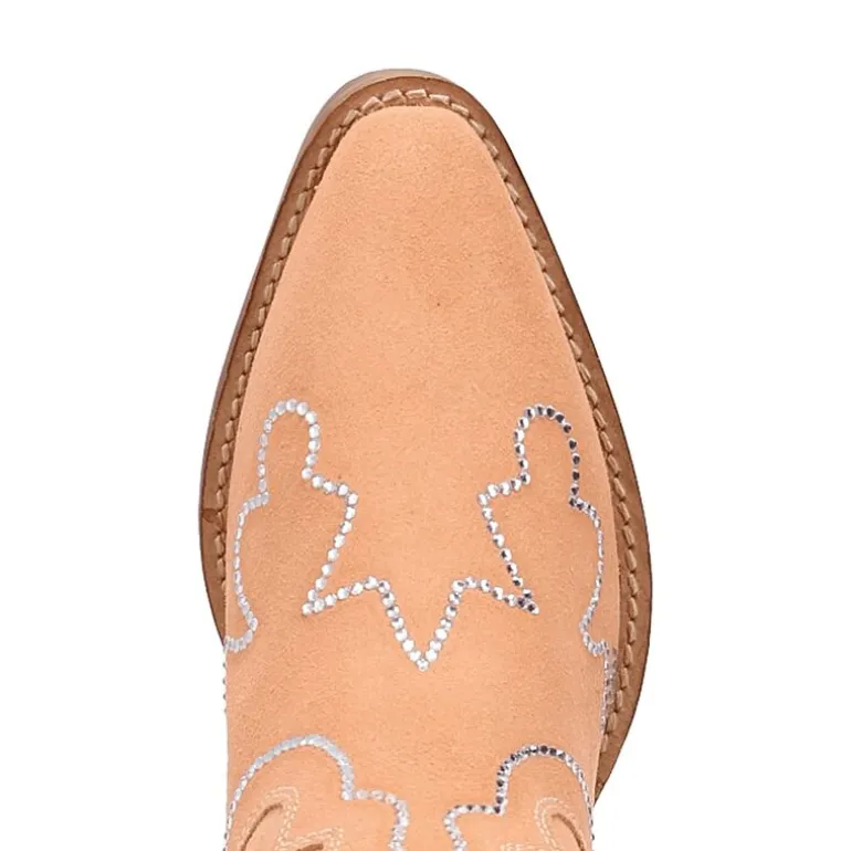Dingo Womens Tiny Pony Suede Leather Bootie Block Heel Cowboy Boots