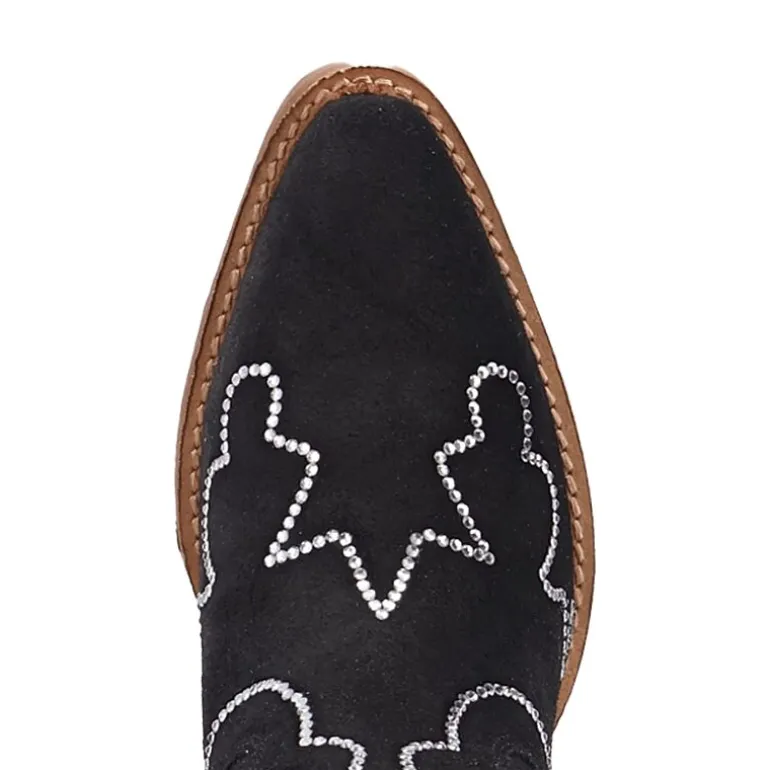 Dingo Womens Tiny Pony Suede Leather Bootie Block Heel Cowboy Boots