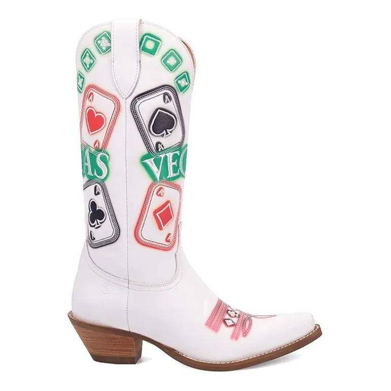 Dingo Womens Vegas Leather Boot Block Heel Cowboy Boots