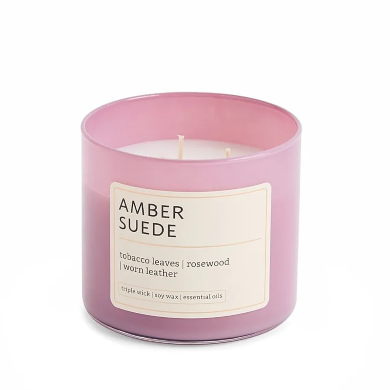 Distant Lands Amber Suede 3-Wick Scented Jar Candle
