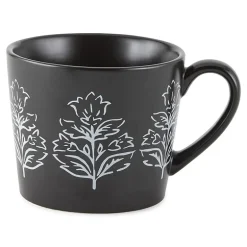 Distant Lands Black/White Stoneware Coffee Mug
