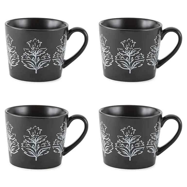 Distant Lands Black/White Stoneware Coffee Mug