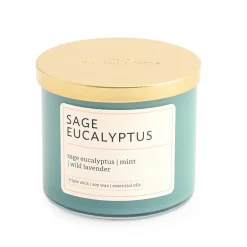 Distant Lands 14oz Sage Eucalyptus 3-Wick Scented Jar Candle