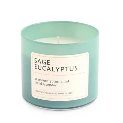 Distant Lands 14oz Sage Eucalyptus 3-Wick Scented Jar Candle