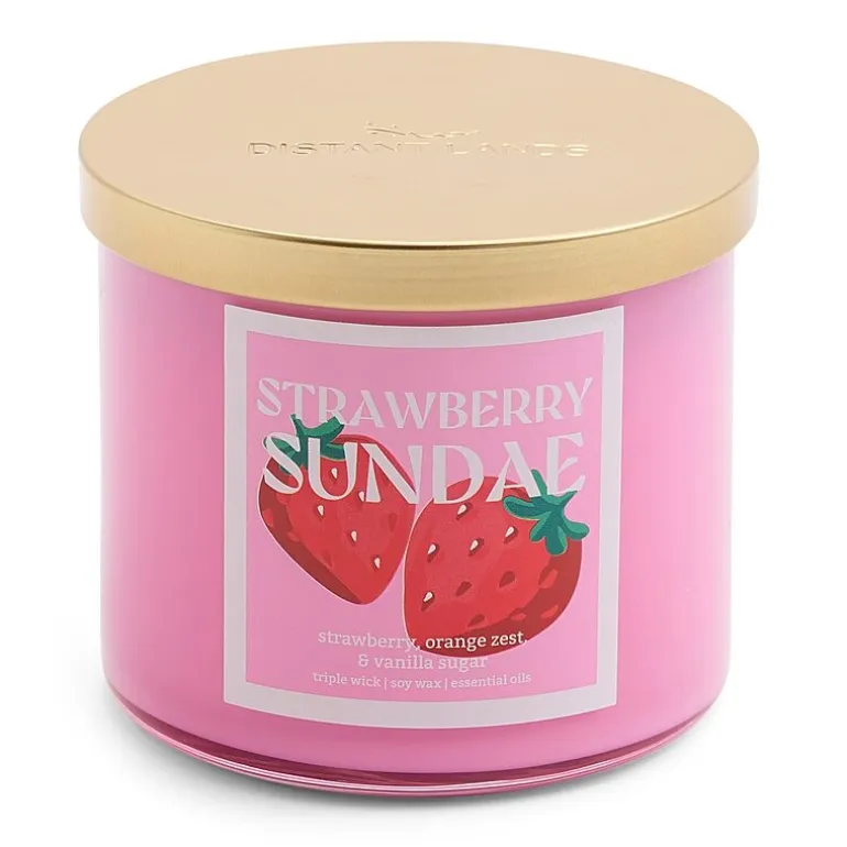 Distant Lands 14oz Strawberry Sundae 3-Wick Scented Jar Candle