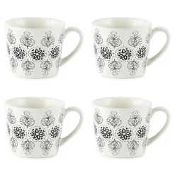 Distant Lands White/Black Stoneware Coffee Mug