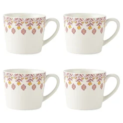 Distant Lands White/Pink Stoneware Coffee Mug