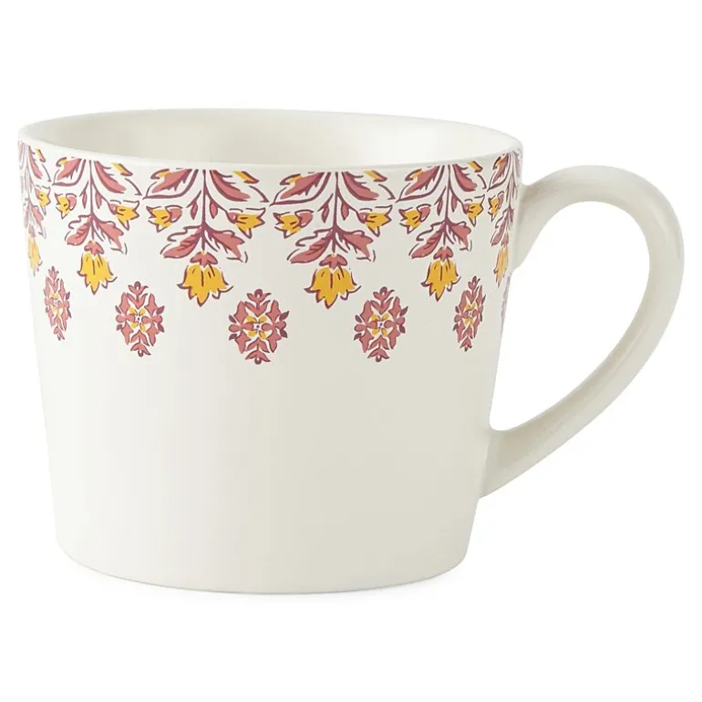 Distant Lands White/Pink Stoneware Coffee Mug
