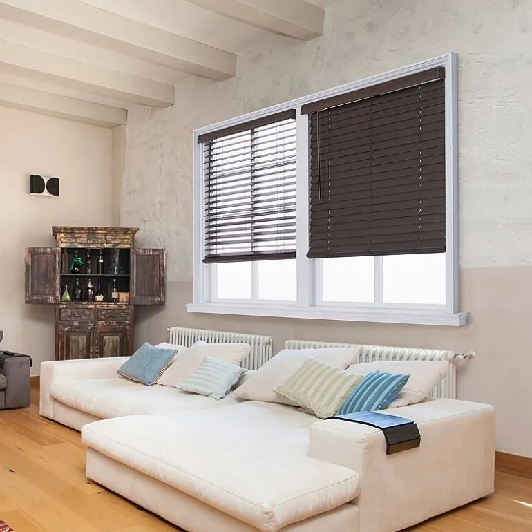 Distressed 2 1/2" Cut-To-Width Cordless Faux Wood Blind