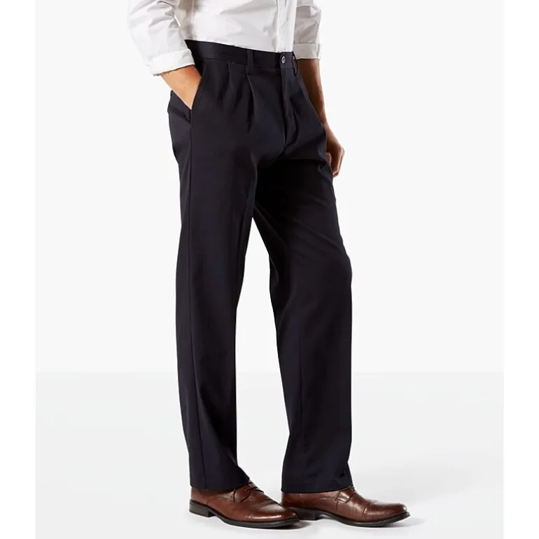 Dockers Easy Khaki With Stretch Mens Comfort Waistband Classic Fit Pleated Pant