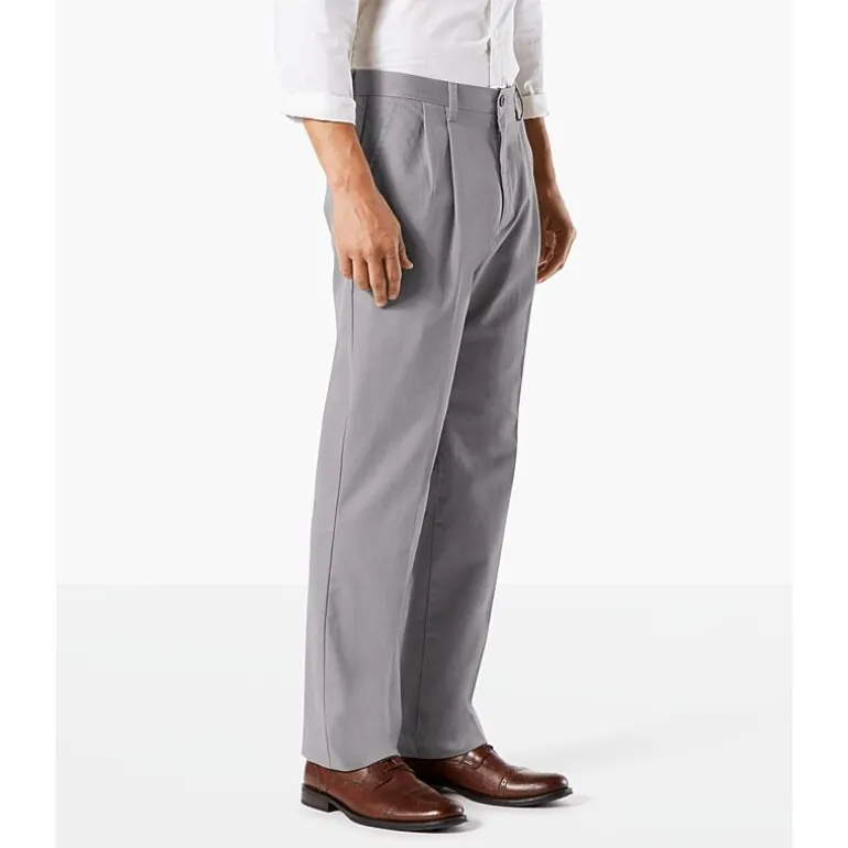 Dockers Easy Khaki With Stretch Mens Comfort Waistband Classic Fit Pleated Pant