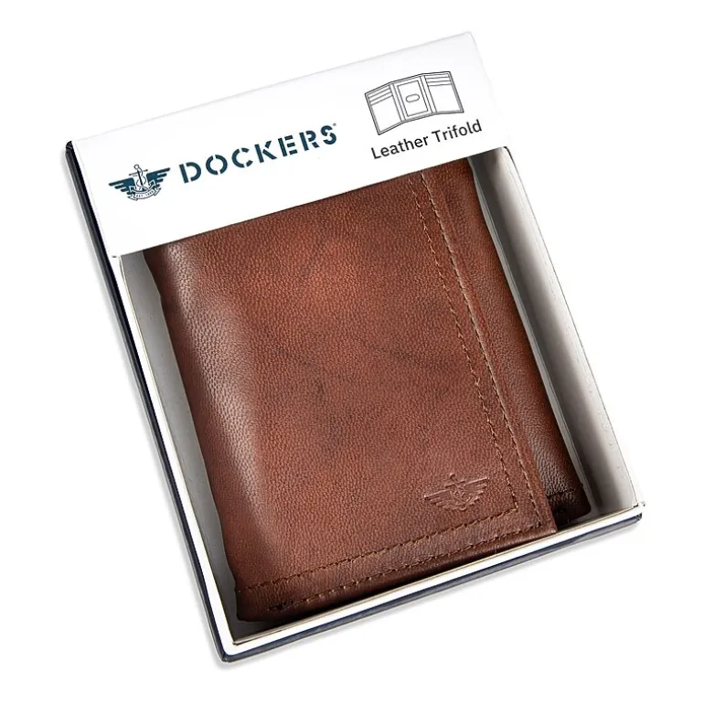 Dockers Rfid Extra Capacity Trifold With Zipper Mens Personalized Trifold Wallet