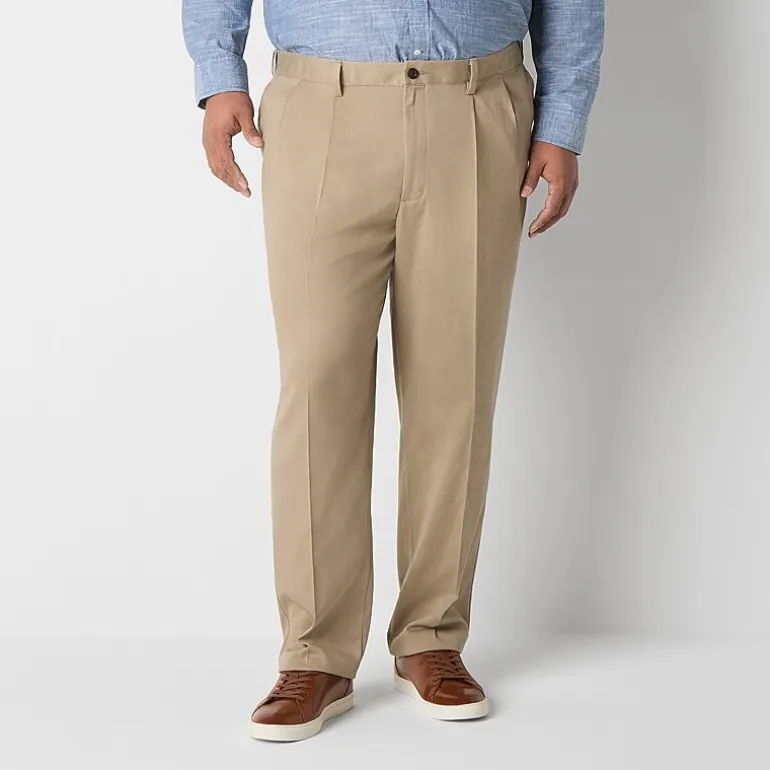 Dockers Signature Iron Free With Stain Defender Mens Comfort Waistband Classic Fit Big and Tall Pleated Pant