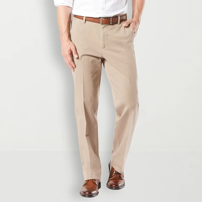 Dockers Workday Khaki With Smart 360 Flex Mens Classic Fit Flat Front Pant