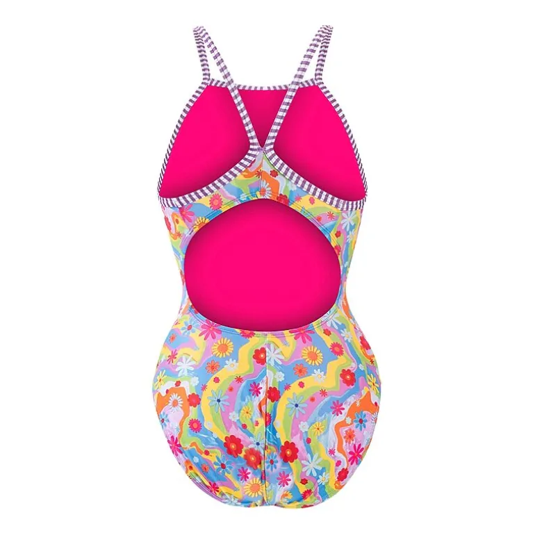 Dolfin Womens Tie Dye Juniors Plus Moderate Coverage One Piece Swimsuit