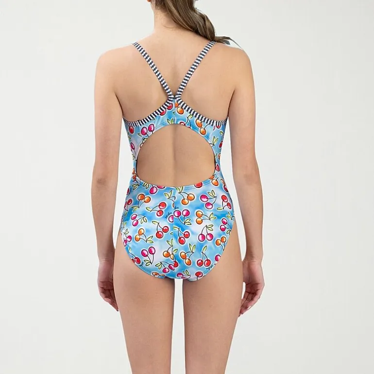 Dolfin Womens Tie Dye Juniors Plus Moderate Coverage One Piece Swimsuit