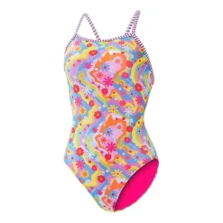Dolfin Womens Tie Dye Juniors Plus Moderate Coverage One Piece Swimsuit