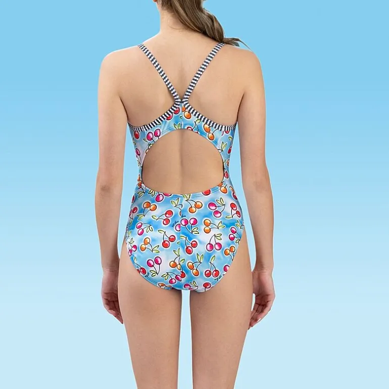 Dolfin Womens Tie Dye Juniors Plus Moderate Coverage One Piece Swimsuit
