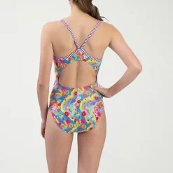 Dolfin Womens Tie Dye Juniors Plus Moderate Coverage One Piece Swimsuit