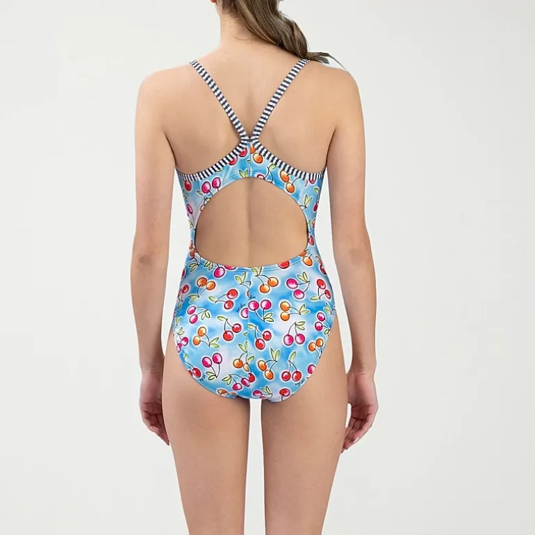 Dolfin Womens Tie Dye Juniors Plus Moderate Coverage One Piece Swimsuit